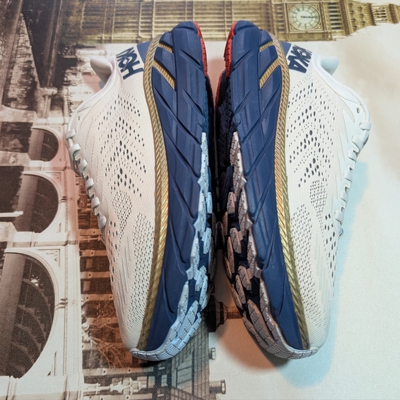 Hoka One One Clifton 7 Cream-Blue #1110509- BDBBI Shoes Woman's Size 8.5 Non box - Picture 9 of 15